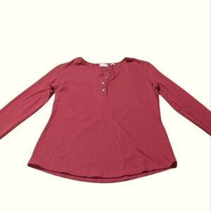Burgundy Spiegel Long Sleeve Henley Tee